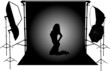 model in the photographic studio