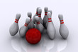 Volltreffer 10 Pins beim Bowling Volltreffer 10 Pins beim Bowling