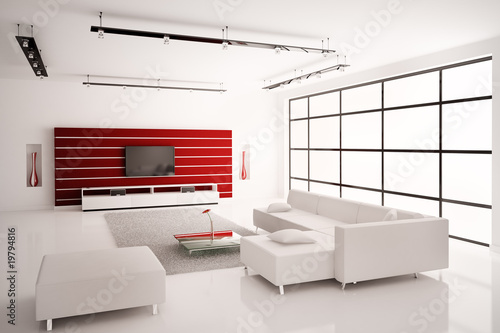 Illustration: Weisses Wohnzimmer 3d Weisses Wohnzimmer 3d
