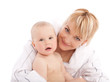 Mother embrace her baby girl