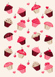 cupcake background vector illustration