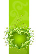 green floral heart made of leafs