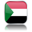 Sudan Flag Square Web Button (Sudanese Africa Vector Reflection)
