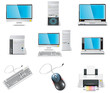 Vector white computer icon set. Part 1. PC Vector white computer icon set. Part 1. PC