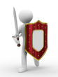 knight with sword on white background. Isolated 3D image knight with sword on white background. Isolated 3D image