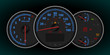 Speedometer and RPM gauge cluster (dashboard)