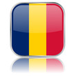 Chad Flag Square Web Button (Chadian Africa Vector Reflection)