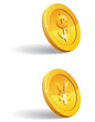 dollar & yen coins