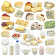Dairy products collection isolated on white background Dairy products collection isolated on white background