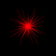 red star isolated on black background