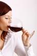 young woman drinking wine