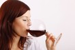 young woman enjoying wine