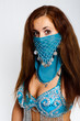 oriental Bellydancer in blue costume