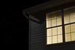 Lit window of building exterior