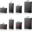 black shopping bags set