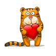 Fun tiger with heart