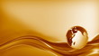 Slow Fiery energy wave with rotating globe in loop