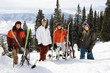 Skiers Standing in Snow Smiling