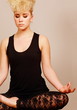 Yoga lotus pose closeup of one hand position