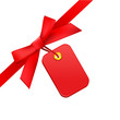 Vektor: red bow with tag red bow with tag