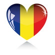 Vector heart with Moldavia flag texture isolated on a whited.