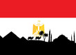 egypt landscape with national flag
