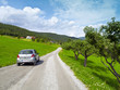 Car parked in a countryside