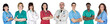 Large group of doctors isolated