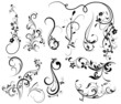 Floral silhouette, element for design, vector tattoo