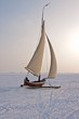 Ice sailing on the Gouwzee in the Netherlands