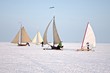 Ice sailing on the Gouwzee in the Netherlands