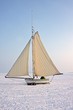 Ice sailing on the Gouwzee in the Netherlands
