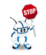 3d man with stop sign
