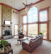 Living Room Interior With High Ceiling