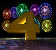 chiffre avec feu d'artifice en arrière plan