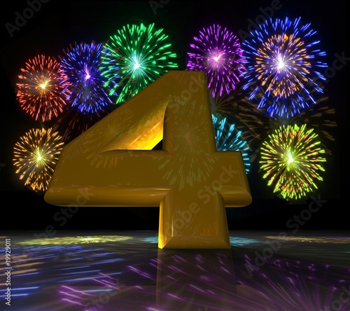 chiffre avec feu d'artifice en arrière plan