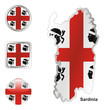 vector flag of sardinia in map and web buttons shapes vector flag of sardinia in map and web buttons shapes