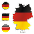 vector flag of germany in map and web buttons shapes