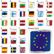 vector illustration of all flags of the EU