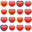 fully editable vector buttons in heart shape