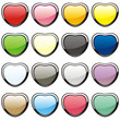 fully editable vector buttons in heart shape