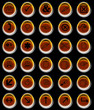 gold icons on blavk background