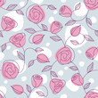 Seamless hand drawn pattern with roses