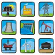 Set energy icons of various ways to produce energy.