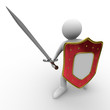 knight with sword on white background. Isolated 3D image knight with sword on white background. Isolated 3D image