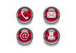 glänzende rote Buttons "Kommunikation" glänzende rote Buttons "Kommunikation"
