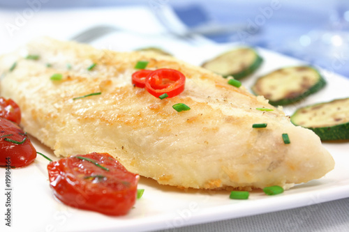 Foto: Fischfilet mit Gemüse Fischfilet mit Gemüse