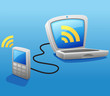 Synchronizing mobile phone with laptop