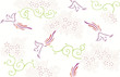 和柄 連続文様, Seamless Pattern, Flowers and Long-tailed Birds