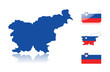 Slovenian map and flags